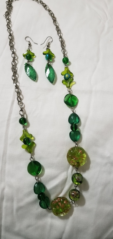 Italian home made necklace and earrings set